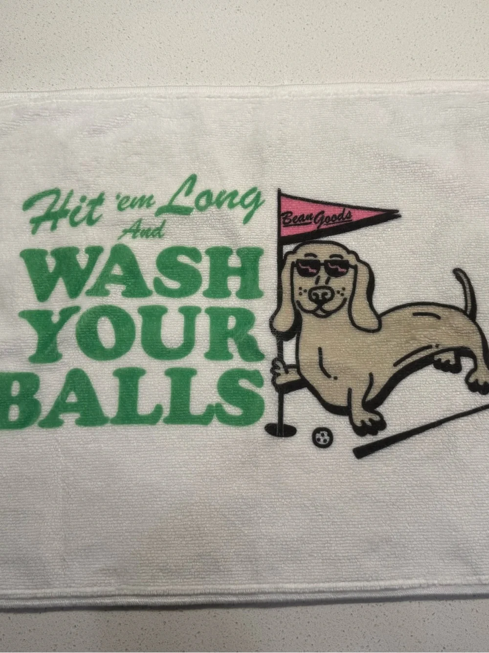Novelty Golf Towel with Dachshund Graphic -